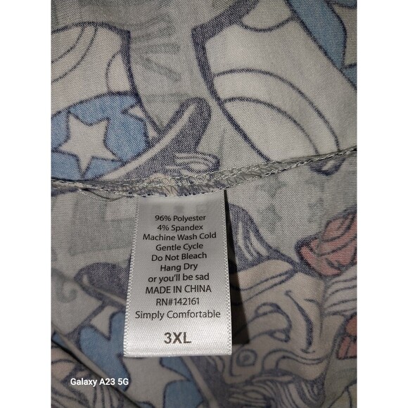 LuLaRoe Women's Size Gray Randy Shirt Patriotic Uncle Sam Stars 3XL - Picture 7 of 7